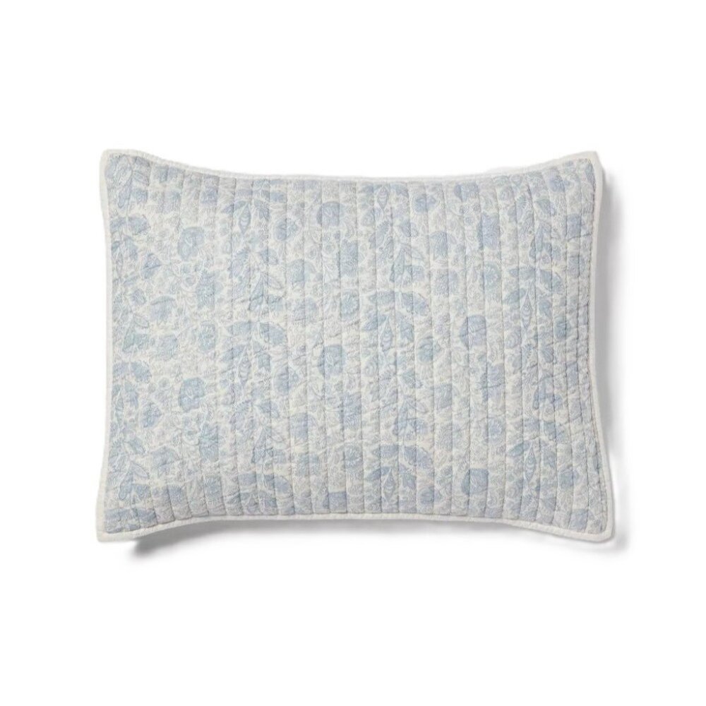 Threshold 100% Cotton Floral Print Voile Tonal Quilted King Pillow Sham 20 x 36